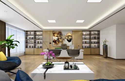 青島母嬰護理公司現代中式辦公室裝修效果圖