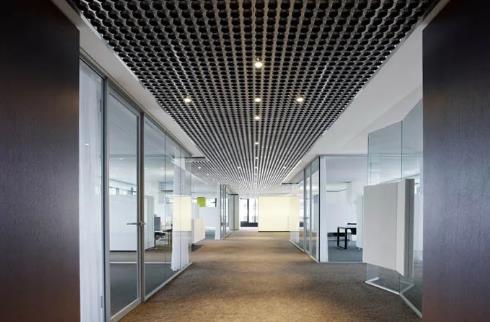 青島網(wǎng)絡傳媒有限公司新中式辦公室裝修效果圖